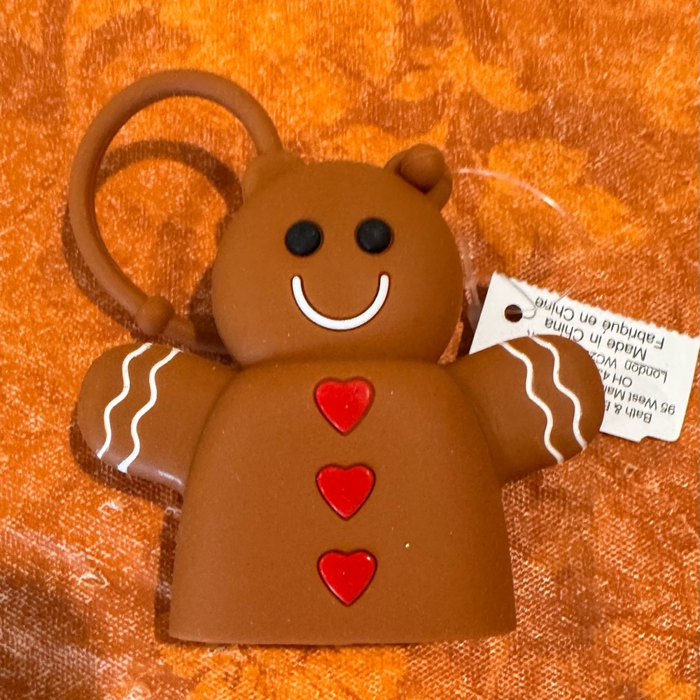❤️ Bath & Bodywork's Silicone “Ginger Bread Man” Sanitizer holder, Keychain